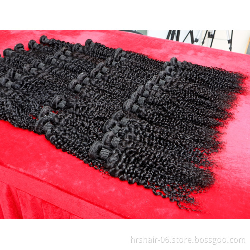 kinky curly ready to ship wholesale price Human Hair natural black Human Hair Bundles With Closure for black woman